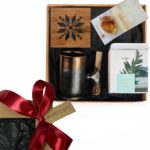 Gift Set – Horn Handle Mug, “Plūkt” Tea, Sweet Amber Candy and Wooden Coaster