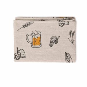 Linen kitchen towel with bears, 47x70 cm