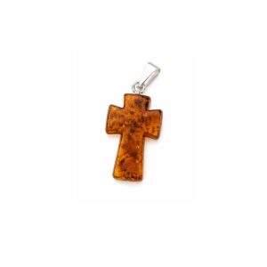 Amber pendant heart, transparent, 2,5 cm