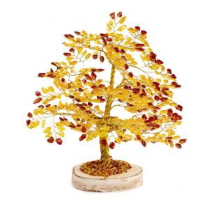 Amber money tree on a birch disc, 23 cm (copy)