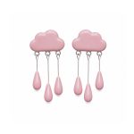 Cloud & Raindrop Earrings, Dusty Pink