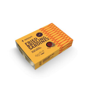 Diplomats fried brisling sardines in oil with pink pepper, English packaging