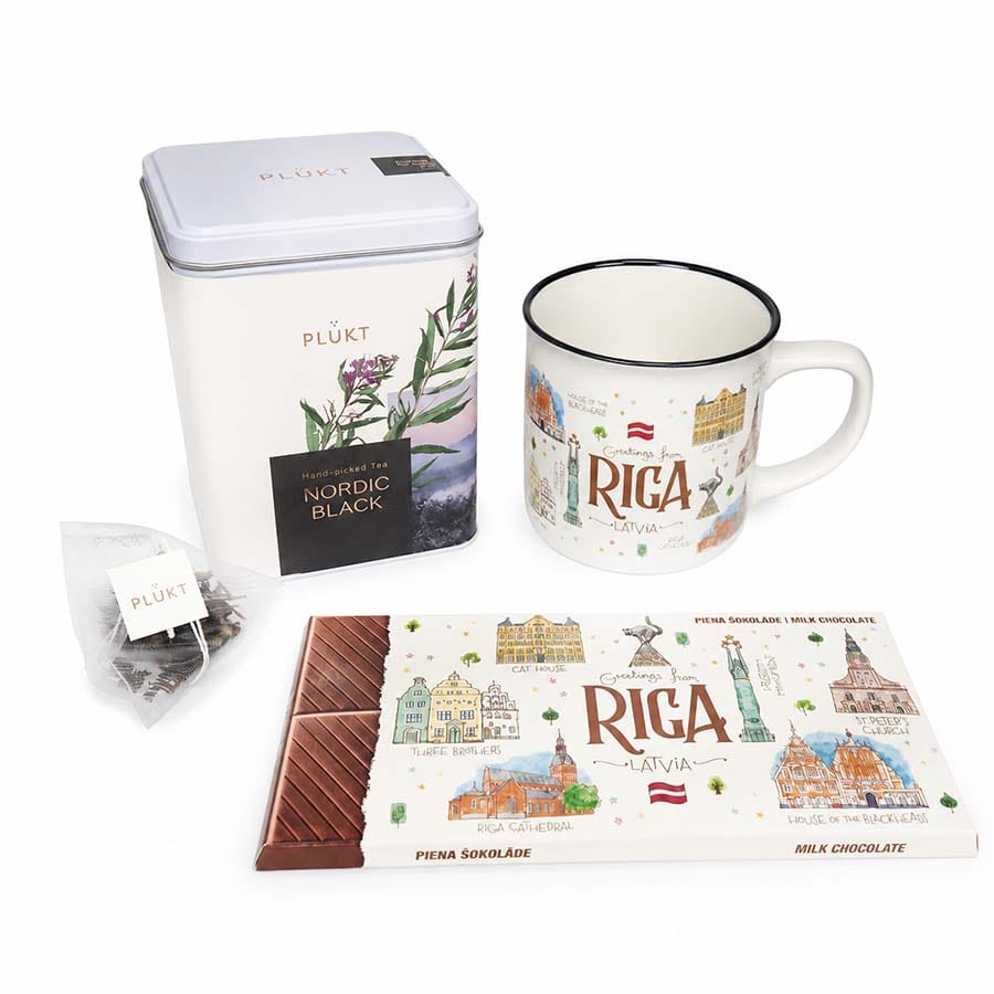 Riga gift set with mug, chocolate and Nordic Black tea