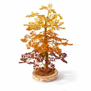 Amber money tree on a birch disc, 36 cm