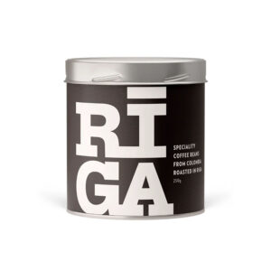 : Riga Original whole bean coffee tin, black, 250g