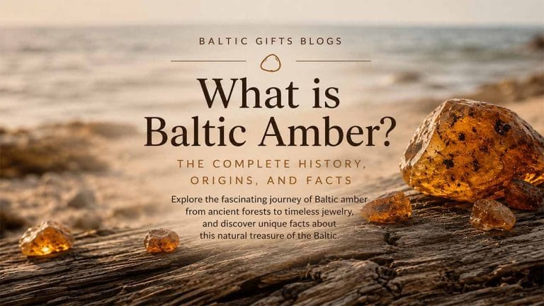 Baltic amber stones on a Baltic Sea beach