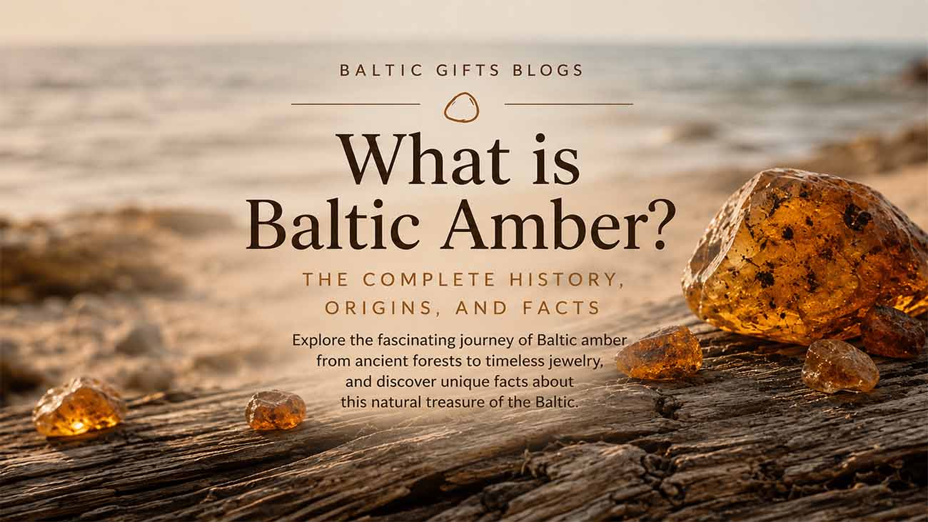 Baltic amber stones on a Baltic Sea beach