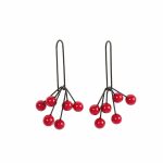 Polymer Earrings "Berries", Red