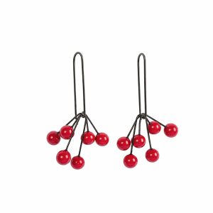 Earrings "berries", red