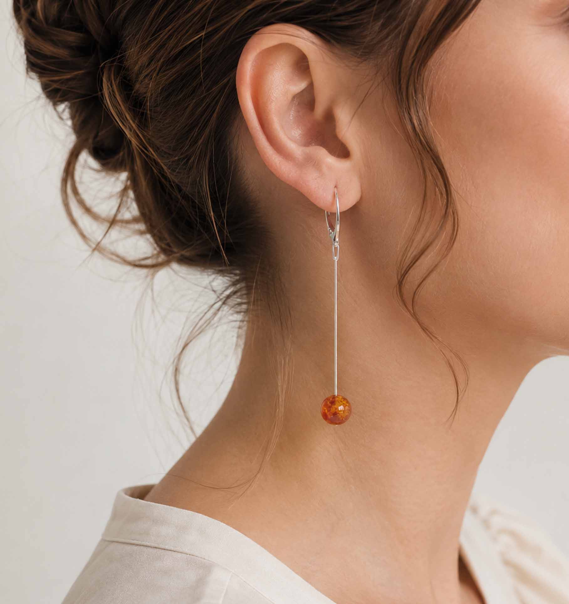 Amber earrings "sun drops"