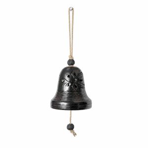Large ceramic wind bell, black