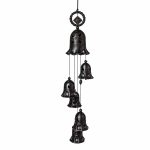 Black Ceramic Wind Chimes with 6 Bells