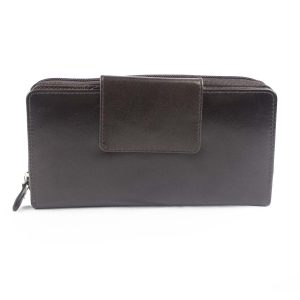 Genuine leather wallet, brown, 20 x 11 cm