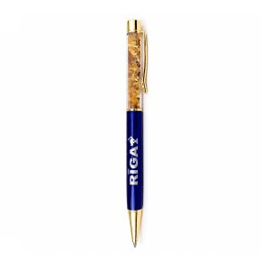 Pen with amber pieces "riga", pink (copy)