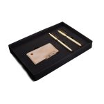 Pen Gift Set with Amber &  Leather Pouch