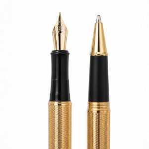 pildspalvas-komplekts-baudas-maciņš-5 Pen gift set with amber & leather pouch