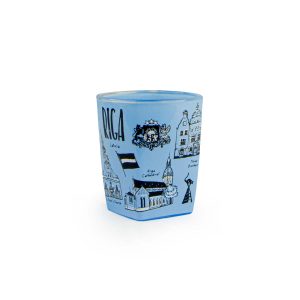 Shot glass "old town riga", Blue