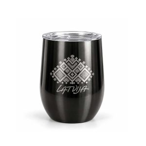 Black tumbler with “puzuri” pattern, 400 ml
