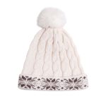 Wool Hat with Auseklis Symbols, White
