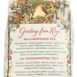 Organic christmas herbal tea with apples and berries